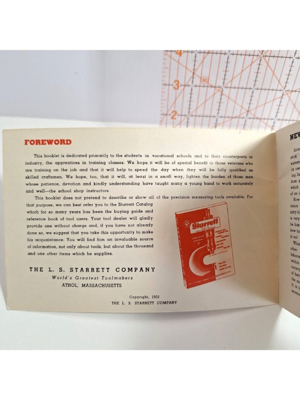 The Tools And Rules For Precision Measuring Starrett Tool Booklet 1953 - Picture 6 of 16